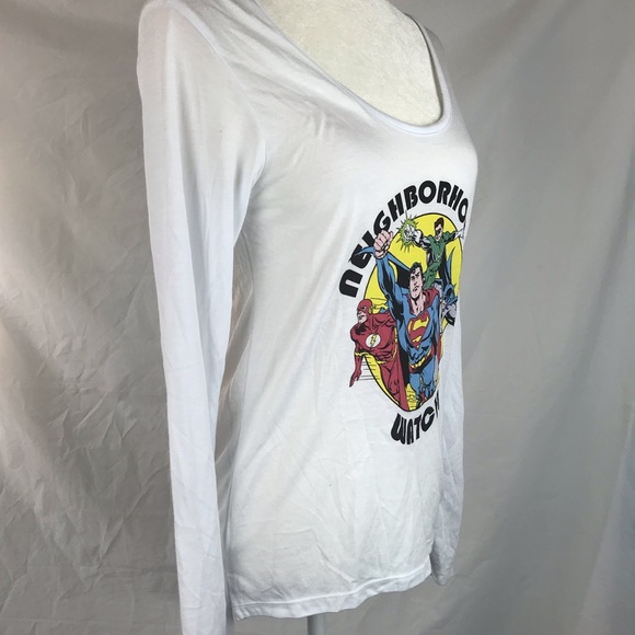 Justice League White “Neighborhood Watch” T-shirt - Picture 4 of 7